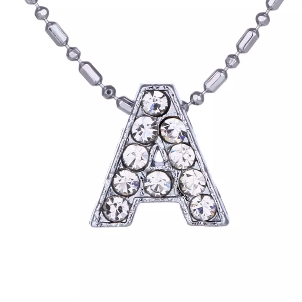 CZ INITIALS PENDANT CRYSTAL NECKLACE